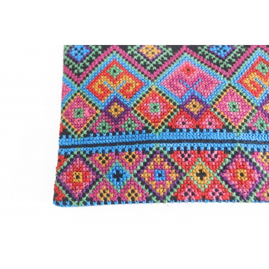 Cross-stitch Makeup Bag - Blue Diamonds Cross-stitch Makeup Bag - Blue Diamonds