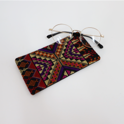 Cross-Stitch Eyeglass Case - Purple