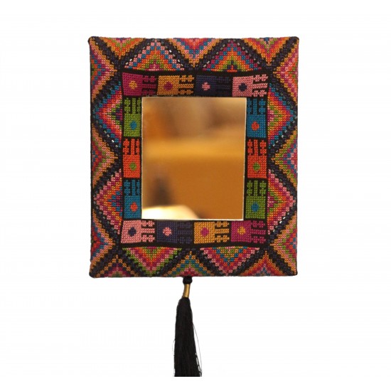 Cross-Stitch Mirror with PInk Beads Cross-Stitch Mirror with PInk Beads